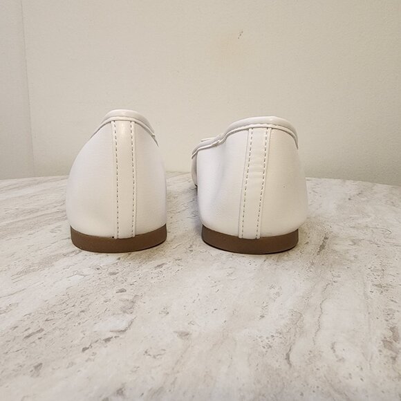 On 34th Naomie Ballet Flats White Smooth 8M - A011 - Picture 2 of 9